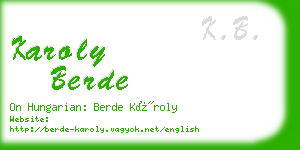 karoly berde business card